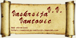 Vaskrsija Vantović vizit kartica